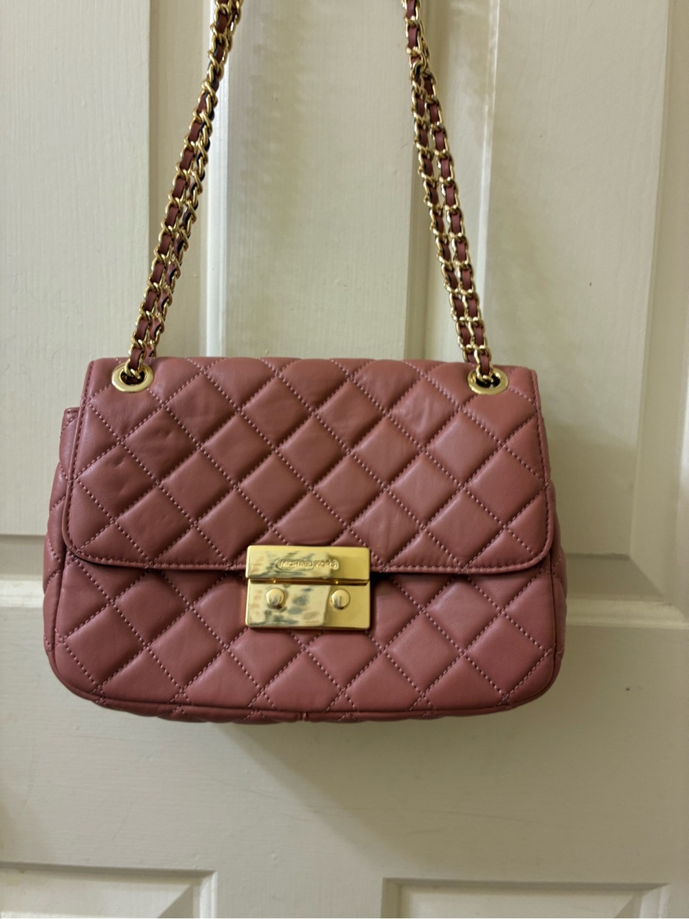 Michael Kors Sloan Large Quilted-Leather Shoulder Bag beautiful